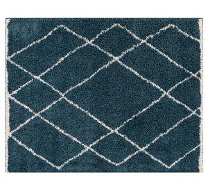 Bajada de cama shaggy Guiza polipropileno turquesa 50x100 cm