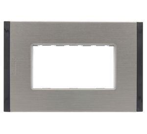 Placa 3 módulos + soporte Nobile titanio Bticino
