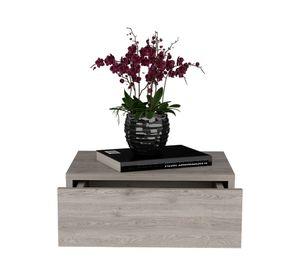 Velador flotante 1 cajón Milano ceniza