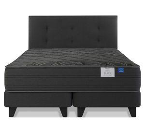 Cama europea Black 2 plazas base dividida + respaldo Royal