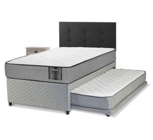 Diván Star 1.5 plazas + respaldo Royal y velador Rock