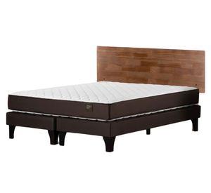 Cama europea Ergo T 2 plazas base dividida + respaldo Tabor café