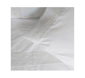 Juego de sábanas 1.5 plazas 180 hilos broderie blanco