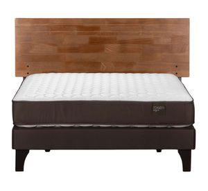 Cama europea Ergo T 2 plazas + respaldo Tabor café