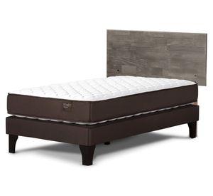Cama europea Ergo T 1.5 plazas + respaldo Tabor gris