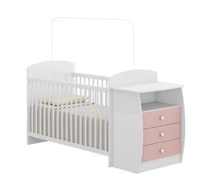 Cuna de madera con cómoda 3 cajones