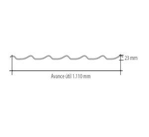 Teja 0.4x1110x2000 mm Apaisada envejecido Cintac