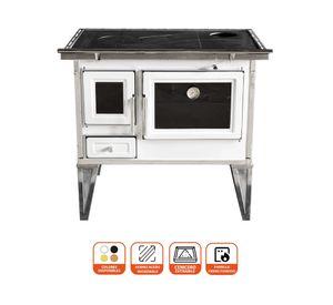 Cocina a leña Calbuco L90 blanca 61 lt