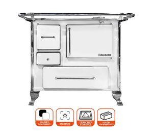 Cocina leña Llaima mueble 80 blanco