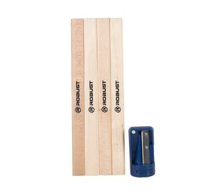 Juego lápices + sacapuntas RVO18-N carpintero madera acero plástico x5 piezas Robust
