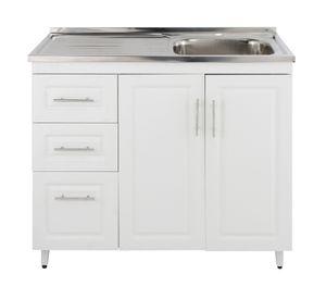 Kit mueble lavaplatos 100x50 cm izquierdo PI100 blanco