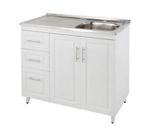 Kit mueble lavaplatos 100x50 cm izquierdo PI100 blanco