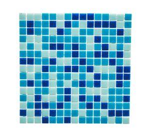Mosaico piscina 32.7x32.7 cm azul mix