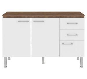 Mueble cocina 3 puertas 2 cajones Shin blanco