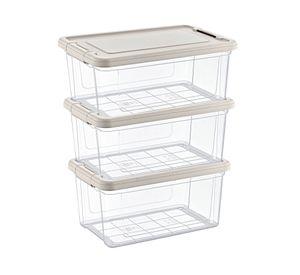 Caja organizadora 9 lt apilable 3 piezas