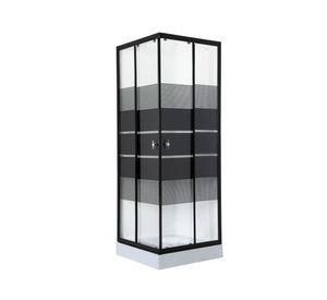 Shower door SD90-Recto transparente/negro 195x90x90 cm