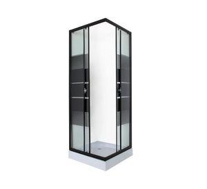 Shower door SD90-Recto transparente/negro 195x90x90 cm