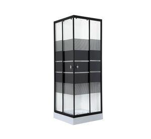 Shower door SD-70 Recto transparente/negro 70x195 cm