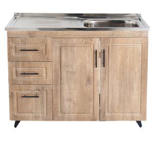 Mueble lavaplatos 50 cm + 4 espacios café Domsa