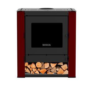 Calefactor&nbsp;a Leña Gold 500 Burdeo Black Vision + Kit Base 6" x4 mts