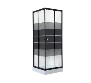 Shower door SD80-Recto negro 80x80x195 cm