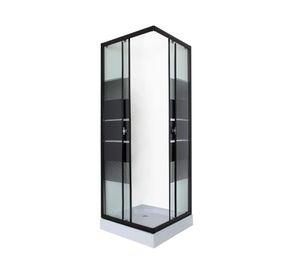 Shower door SD80-Recto negro 80x80x195 cm