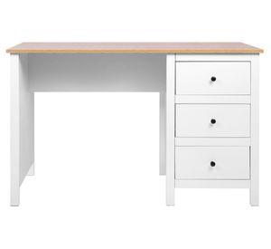 Escritorio Provenzal blanco/natural 75x120x55 cm 3 cajones