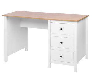 Escritorio Provenzal blanco/natural 75x120x55 cm 3 cajones
