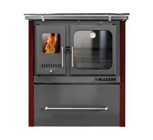 Cocina a leña Europea M80 burdeo/gris 1 quemador