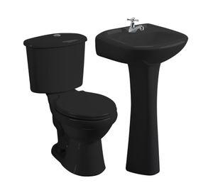 WC + lavamanos pedestal Evolution negro