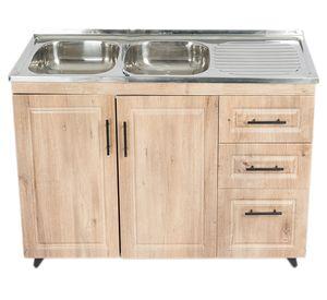 Mueble lavaplatos 50 cm 2 puertas café Domsa