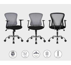 Silla de escritorio gas malla cromada gris/negro M+Design