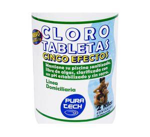 Cloro tableta piscina 2 kg 5 efectos Pura tech