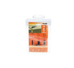 Set 3 fresas 1/4'' 1HM KWB