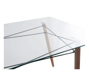 Mesa comedor 77x140x90 cm Líneas transparente/natural