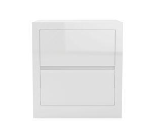 Velador 2 cajones TW41 blanco brillo Decocasa
