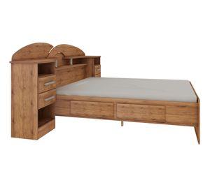 Cama 2 plazas Elite + veladores amaderado Decocasa