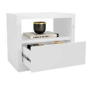 Velador 1 cajón TW40 blanco brillo Decocasa