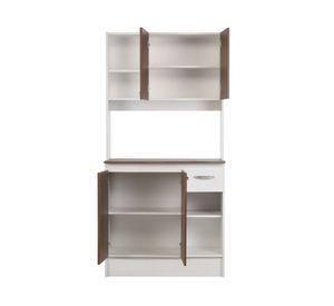 Kit cocina 4 puertas 1 cajón Sofía blanco/café Cic