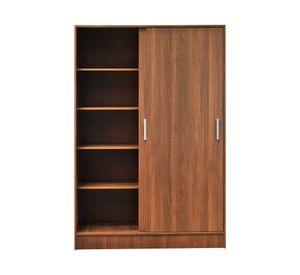 Clóset 2 puertas correderas nogal 180x120x55 cm