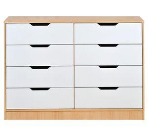Cómoda Misuri CZ blanco/carvalo 8 cajones