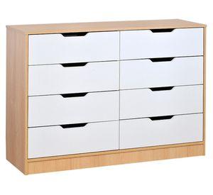 Cómoda Misuri CZ blanco/carvalo 8 cajones