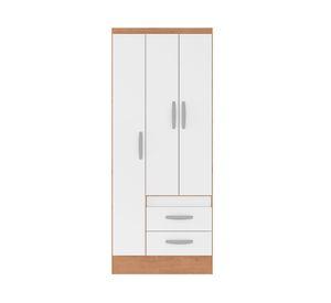 Clóset 3 puertas 2 cajones Bicolor blanco/canelato 183x75x45 cm