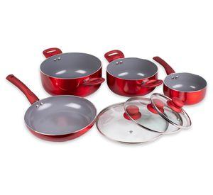 Batería Cocina 7 piezas Montecarlo rojo