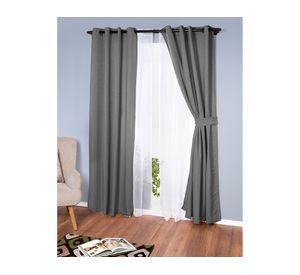Set de Cortina Emilia 140x220 cm Gris Doral
