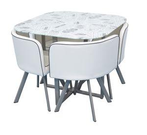 Comedor 4 Sillas Newspaper 73x90x90 cm