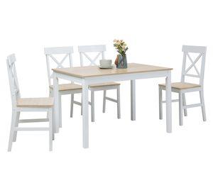 Comedor 4 Sillas Romance Blanco/Natural