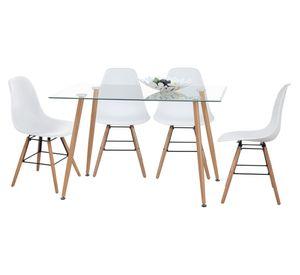 Comedor 4 sillas Dini 75x120x80 cm