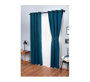Set de Cortina 140x220 cm Camila argollas petróleo