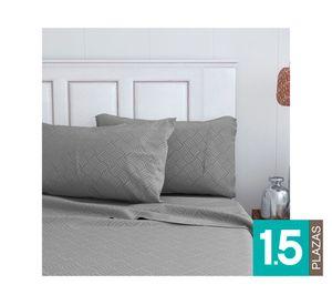 Sábana 1.5 plazas Embossed Trenzas gris